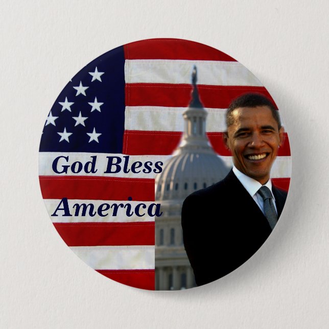 Bless USA_ 3 Inch Round Button (Front)