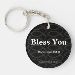 BLESS YOU Bible Quote Keychain
