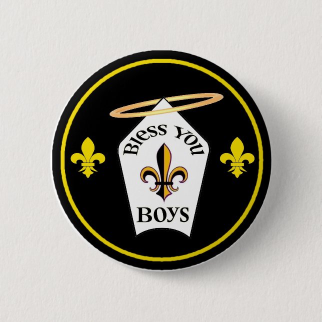 Bless You Boys Emblem 2 Inch Round Button (Front)