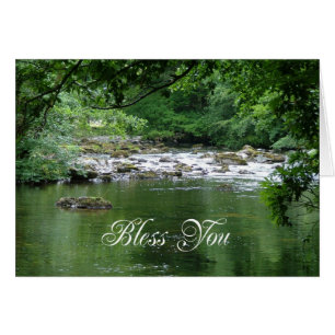 Bless you card showing a river