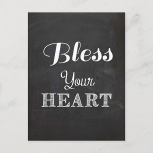 Bless your heart  southern saying quote postcard
