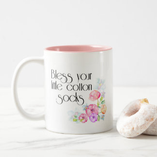 Bless your little Cotton Socks Two-Tone Coffee Mug