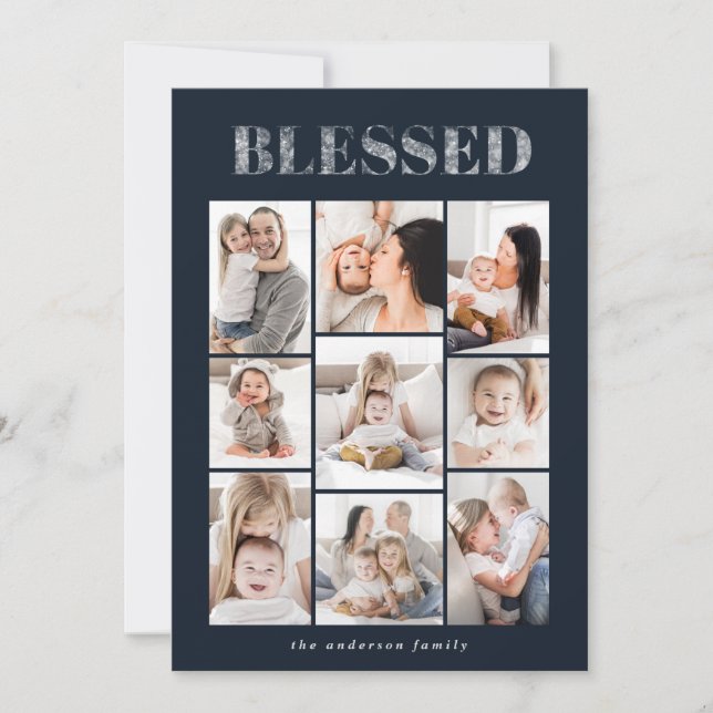 Blessé Noël multi photo carte de vacances (Devant)