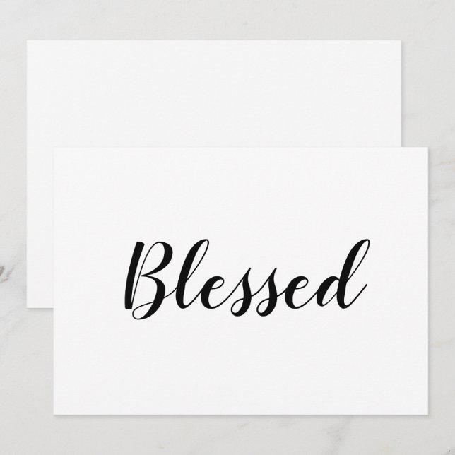 Blessé noir blanc script mignon carte d'action de  (Devant / Derrière)