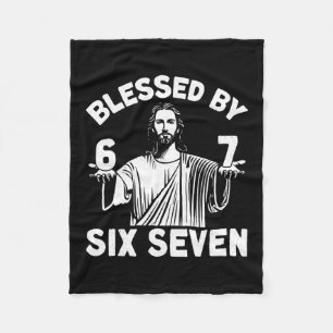 Blessed 6 Number 67 Six Seven Meme  Fleece Blanket