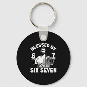 Blessed 6 Number 67 Six Seven Meme  Keychain
