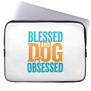 Blessed And Dog Obsessed Vintage Dog Lover Design_ Laptop Sleeve