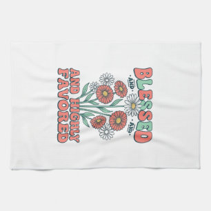 Blessed and Highly Favored Floral Vintage Design_1 Kitchen Towel