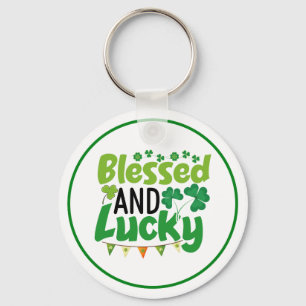 Blessed And Lucky St. Patrick’s Day Design-61103 Keychain