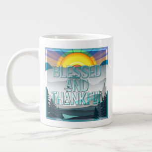 Blessed and Thankful Large Coffee Mug