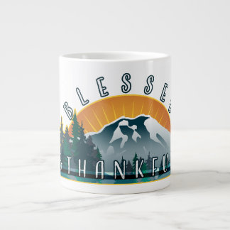 Blessed and Thankful Large Coffee Mug