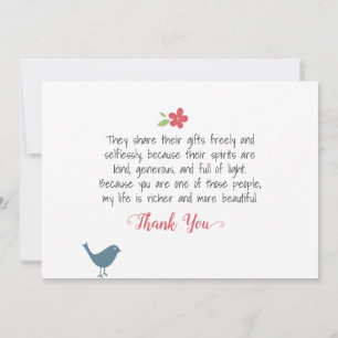 Blessed are the Givers, like you - Thanks Card