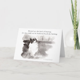 "Blessed Are the Hard of Hearing" Corgi Beatitude Card