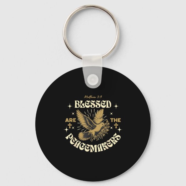 Blessed Are The Peacemakers Matthew 5 9 Christian  Keychain (Front)