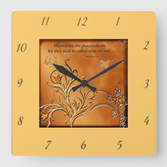 Blessed Are The Peacemakers Wall Clock (Front)