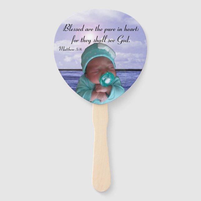Blessed are the pure in heart hand fan (Front)