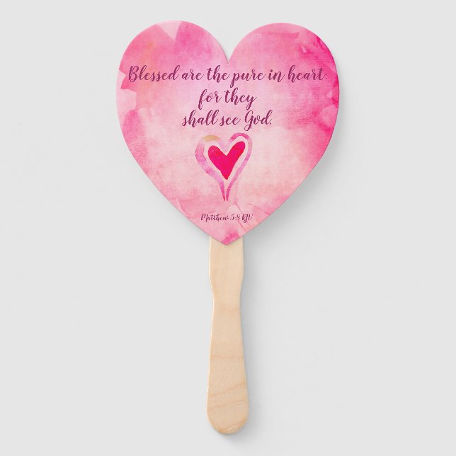 Blessed are the pure in heart - Matthew 5:8  Hand Fan (Front)