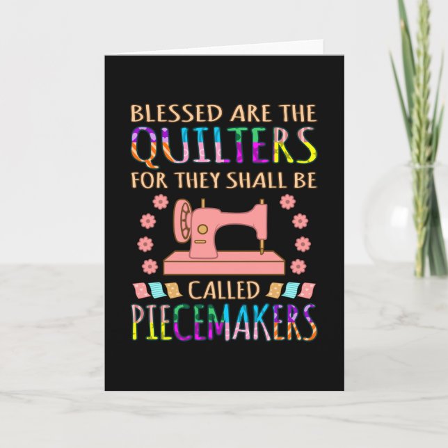 Blessed Are The Quilters Quilting Sewer Sewing Card (Front)