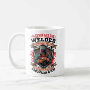 Blessed Are The Welder Fabricator Quote Art Coffee Mug
