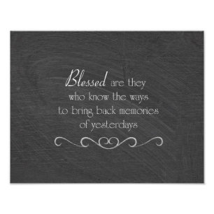 Blessed are those quote on chalkboard photo print