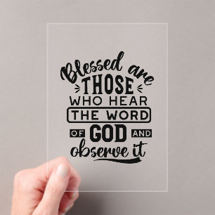Blessed Are Those Who Hear the Word of God Quotes Acrylic Invitations