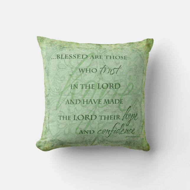 Blessed are Those Who trust in the Lord Pillow (Front)