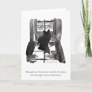 "Blessed Are Those Who Wait" Corgi Behavior Card