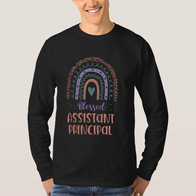 Blessed Assistant Principal Back To School Boho Ra T-Shirt (Front)