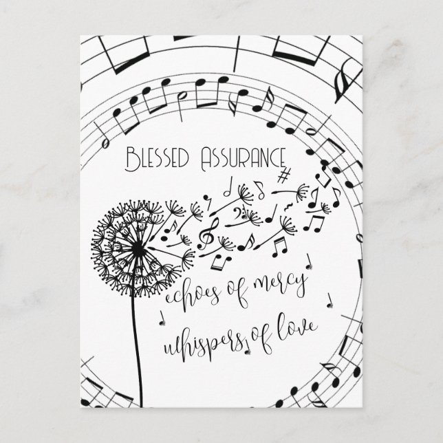 Blessed Assurance Hymn Christian Postcard (Front)