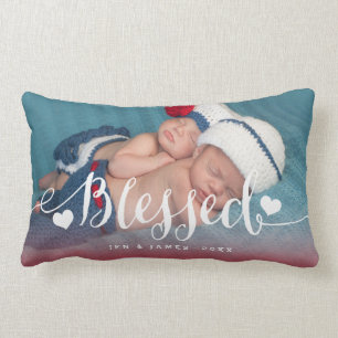 Blessed Baby Birth Valentines Photo Pillow
