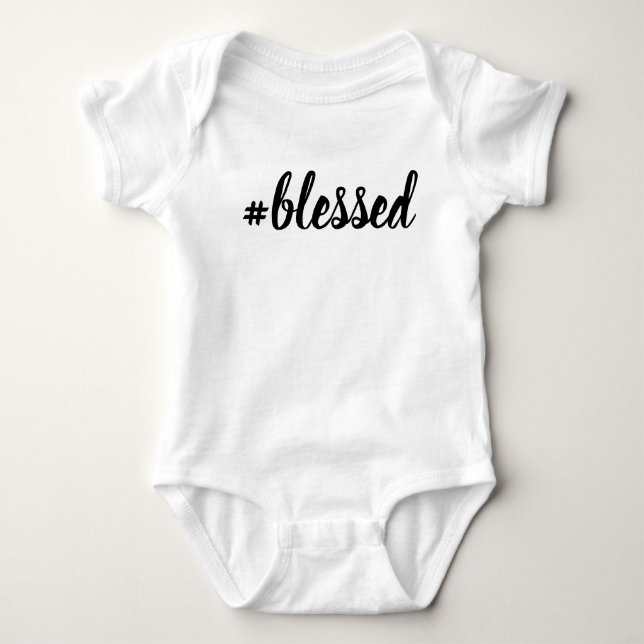 #Blessed Baby Bodysuit Blessed Hashtag (Front)