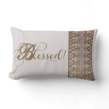 Blessed! Banded Throw Pillow (Pearl Grey)