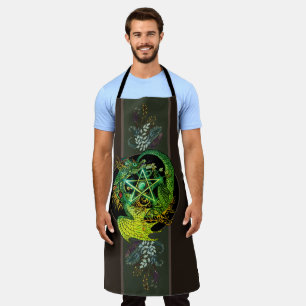 Blessed Be Art Nouveau Pentacle Dragon Apron