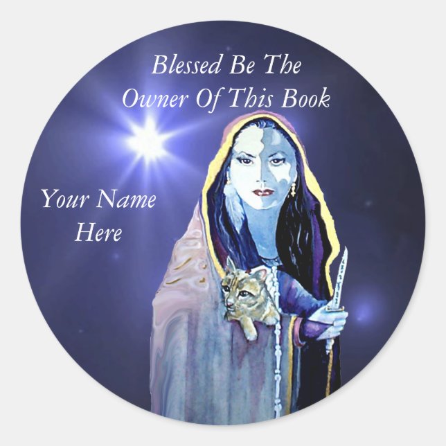Blessed Be Book Plate Classic Round Sticker (Front)