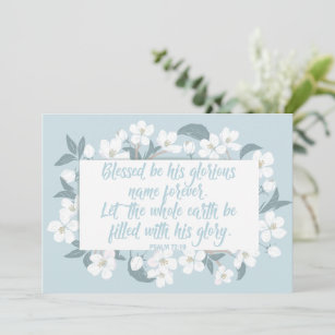 Blessed Be His Name Psalm 72:19 Pretty Christian Card