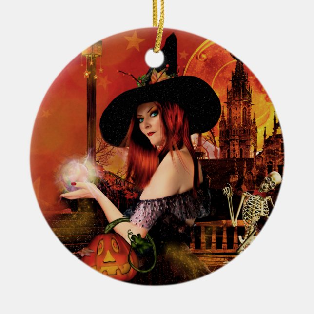 Blessed Be Magical Night Witch Ornament (Front)