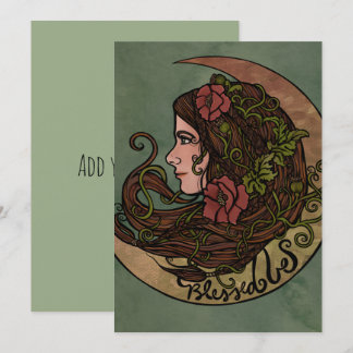 Blessed Be Moon Goddess Pagan Art Invitation