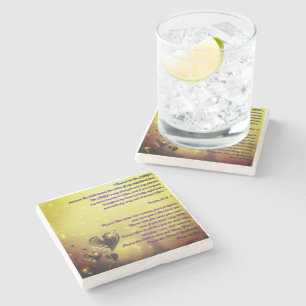 Blessed Be the Lord Psalm 28:6-7 Stone Coaster