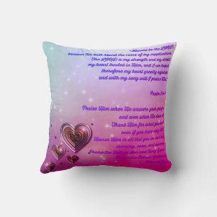 Blessed Be the LORD Psalm 28:6-7 Throw Pillow