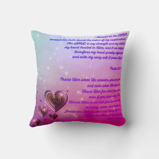 Blessed Be the LORD Psalm 28:6-7 Throw Pillow