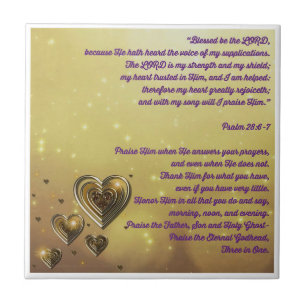 Blessed Be the Lord Psalm 28:6-7 Tile