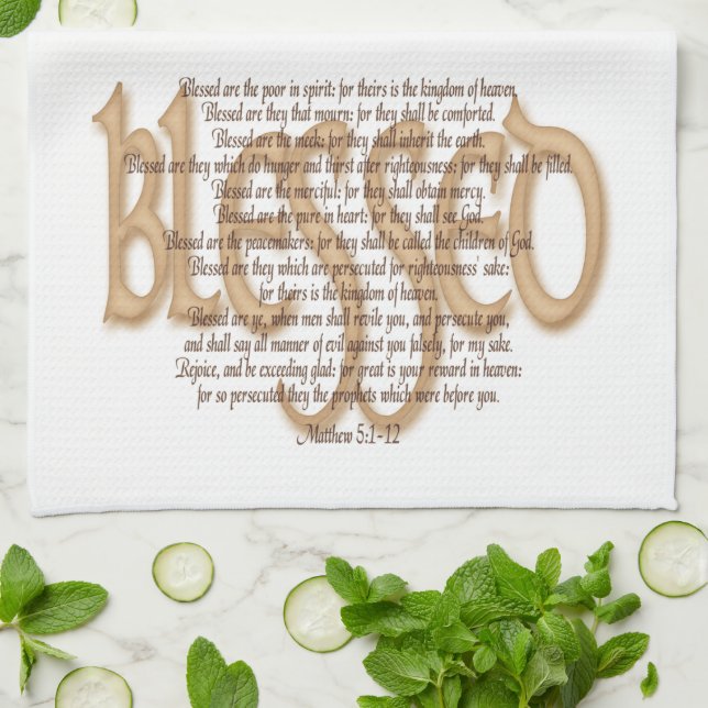 Blessed - Beatitudes Kitchen Towel (Folded)