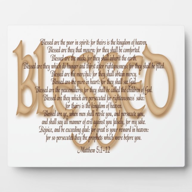 Blessed - Beatitudes Plaque (Front)