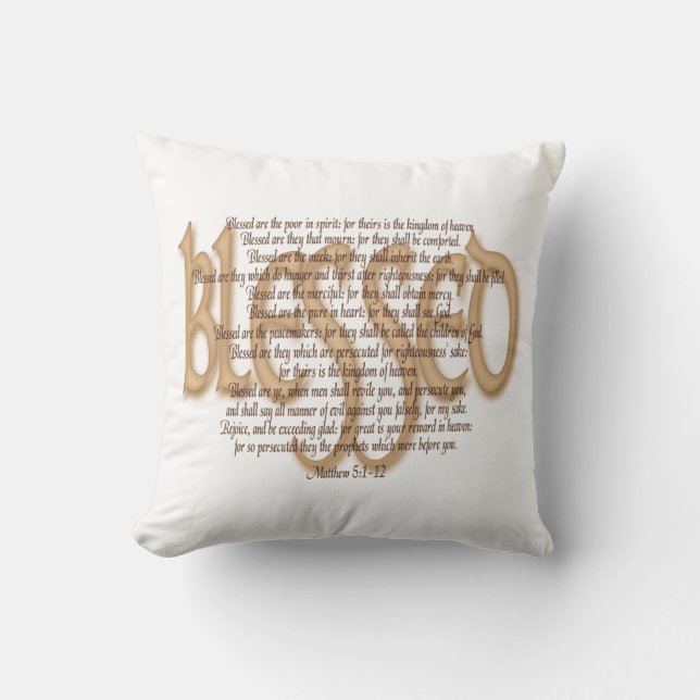 Blessed - Beatitudes Throw Pillow (Front)
