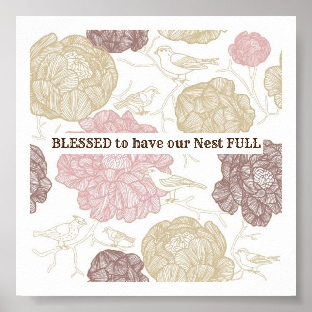 Blessed Bird Nest Art Poster Wall Decor (Front)