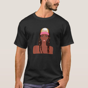 Blessed Black Girl French Braids Baseball Cap Hair T-Shirt
