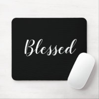 Blessed black & white custom script text cute 