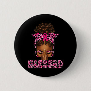 Blessed Black Woman Praying Afro Christian Breast 2 Inch Round Button