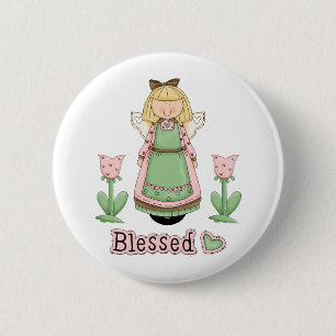 Blessed Blonde Angel 2 Inch Round Button