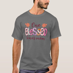 Blessed Bonus Mom Leopard Messy Bun Sunglasses Mot T-Shirt